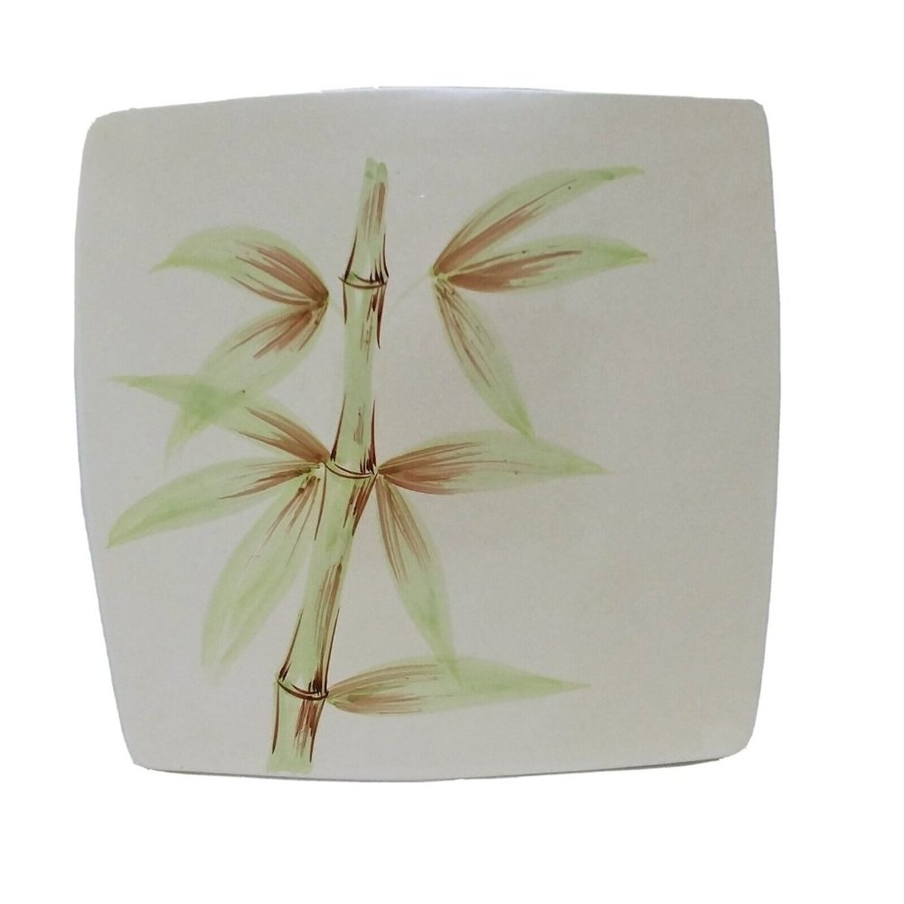 Serving Platter Hand Painted Bamboo Stalk Made in Italy 13.5" Vintage